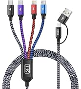 USB C/A Multi Charging Cable, 4 in 2 Charging Cords for Multiple Devices