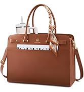 LOVEVOOK Laptop Tote Bag for Women, PU Leather Work Bag Waterproof Briefcase Handbag for Teacher ...