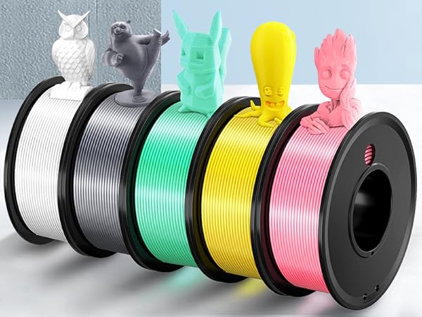 White Silver Pink Green Yellow Filiment1.75 mm pla bundle