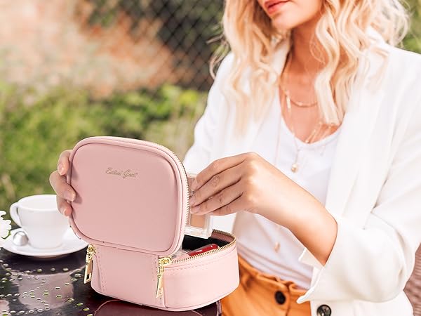 makeup case with mirror and lights