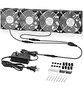 AmRunJe 4 x 120mm Server Rack Fan DC 12V with AC Speed Control 110V 220V 240V, CPU Cooler with Bi...