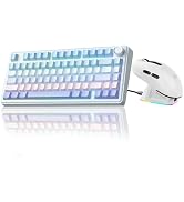 SOLAKAKA A75 and SM820,Wireless Keyboard and Mouse Combo for Gaming (A75 Gradient-BluePurple &amp; SM...