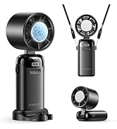 KIMMOO Handheld Portable Turbo Fan with Ice Cooler, Powerful 21000 RPM, Speed (1-199), Up to 14Hr...
