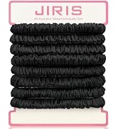 JIRIS Silk Satin Hair Scrunchies for Women, 8 Pack Black - No Crease, Frizz Control &amp; Hair Breaka...