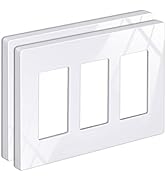 BESTTEN 2 Pack 3-Gang Screwless Decorator Wall Plate, Decorative Outlet Cover, Decor Switch Plate...