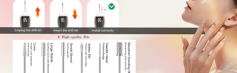 nail drill 6 set