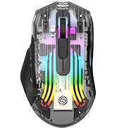 Bluetooth Wireless Mouse,Tri-Mode 2.4G/USB-C/Bluetooth Mouse Up to 3600 DPI,Transparent Mechanica...