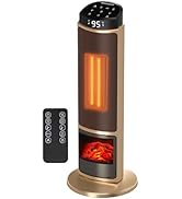 Space Heater Indoor Use, 1500W Compact Electric Portable Heater with Remote, Adjustable Thermosta...