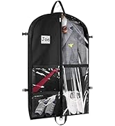 Zilink Black Dance Costume Bags Garment Bag 40 Inch for Dance Competitions with 5 Clear Zipper Po...
