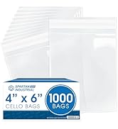 4" X 6" Self-Sealing Cellophane Bags (1000 Count) 4X6 Clear Cookie Bags With Seal for Decorated C...