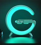 Smart LED Table Lamp with Wireless Charger, RGB Night Light, Bluetooth Speaker, Sunrise Alarm Clo...