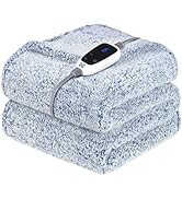 Sealy Electric Blanket Heated Throw 50"x60" Soft Double Sherpa Super Cozy with 6 Fast Heating Lev...