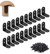Corner Brace L Brackets, 20 Pcs Black Metal Heavy Duty Right Angle Brackets 1.57x 1.57 Inch 90 De...