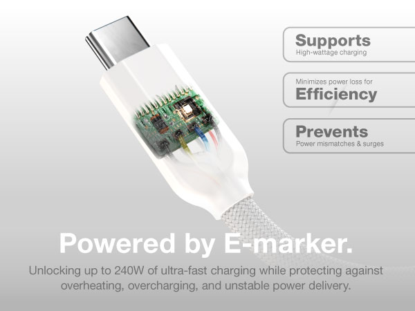 Smart e-marker chip ensures safe, efficient USB C charging with power delivery control