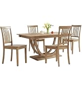 COLAMY Wooden Dining Chairs Set of 4, Spindle High Back Windsor Kitchen Side Chair, Farmhouse Din...