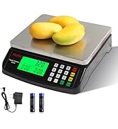 Large Digital Kitchen Scale Black 30kg/66lb Commercial Food Scale Stainless Steel with LCD Displa...