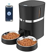 Smart Cat Feeder, WellToBe Automatic Cat Feeder WiFi Enable Pet Dog Food Dispenser App Control fo...