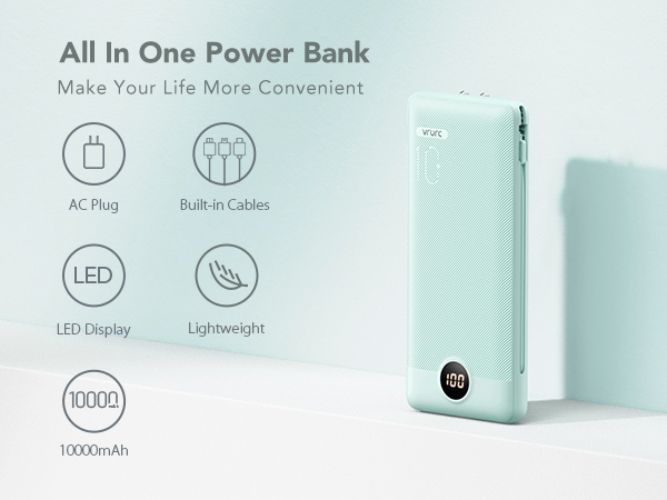 power bank for travel with wire