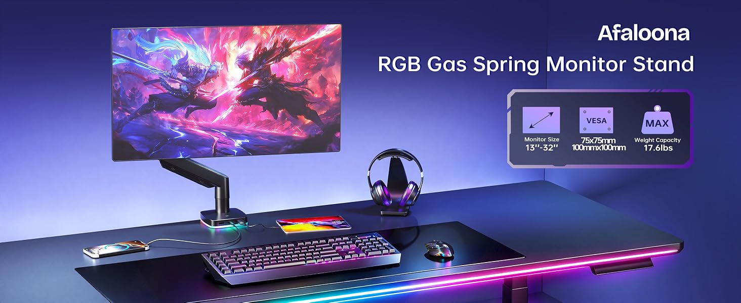 RGB Monitor Stand with usb hub