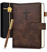Leather Christian Bible Journal for Men, Prayer Journal for Scripture Study &amp; Daily Devotional, U...