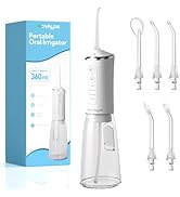 Novalgie Cordless Water Flosser Teeth Pick: Portable Oral Irrigator, 360ML Larger Tank 4 Mode IPX...