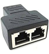 RJ45 Splitter Adapter,SinLoon RJ45 Female 1 to 2 Port Female Connector Interface Ethernet Cable 8...