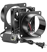 WDERAIR 80mm x 25mm 3 Inch Duct Household Ventilation Exhaust Fan with Speed Controller for DIY G...