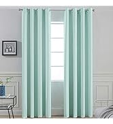 Yakamok Treatment Blackout Thermal Insulated Room Darkening Solid Grommet Curtains/Drapes for Bed...