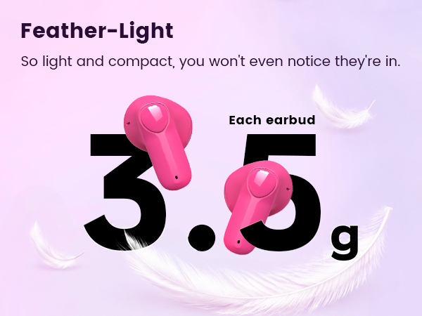 Lightweight wireless earbuds