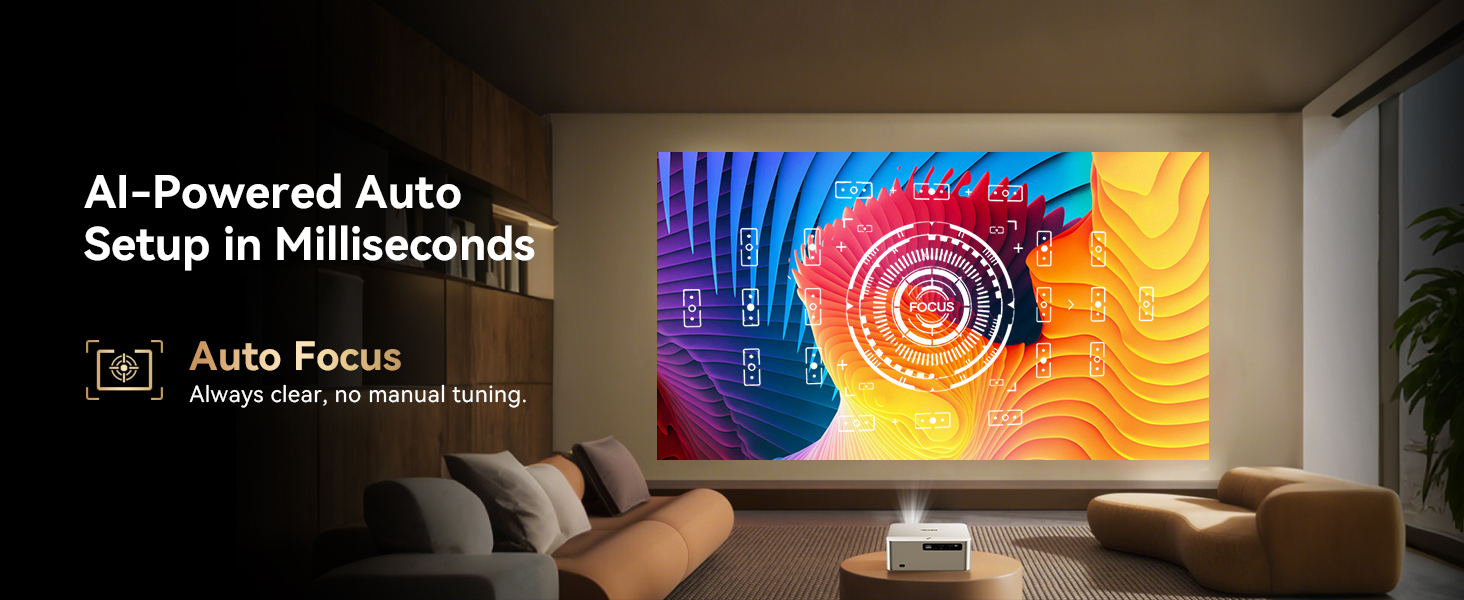 Projector, projector with wifi and bluetooth, 4k projector, movie projector, projector for bedroom