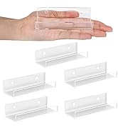 Laurensory Vinyl Record Shelf Wall Mount, 6 Pack 4 inch Clear Acrylic Album Record Holder Display...