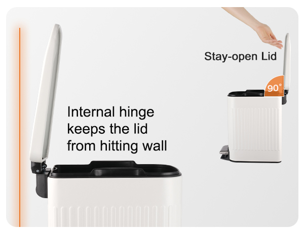 TrashAid small white bathroom trash can