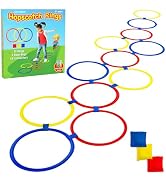Covelico Hopscotch Rings, 12 x 11 Inch Rings &amp; 3 Bean Bags, Play Hopscotch Outdoor &amp; Indoor Obsta...