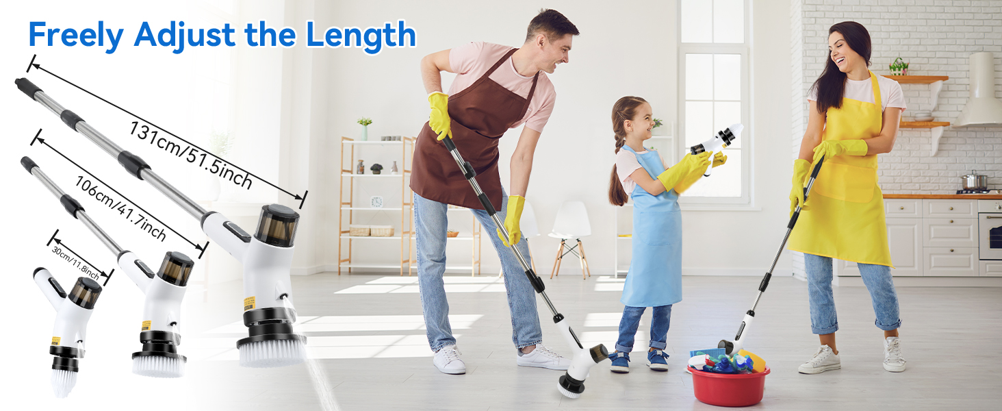 shower scrubber with long handle