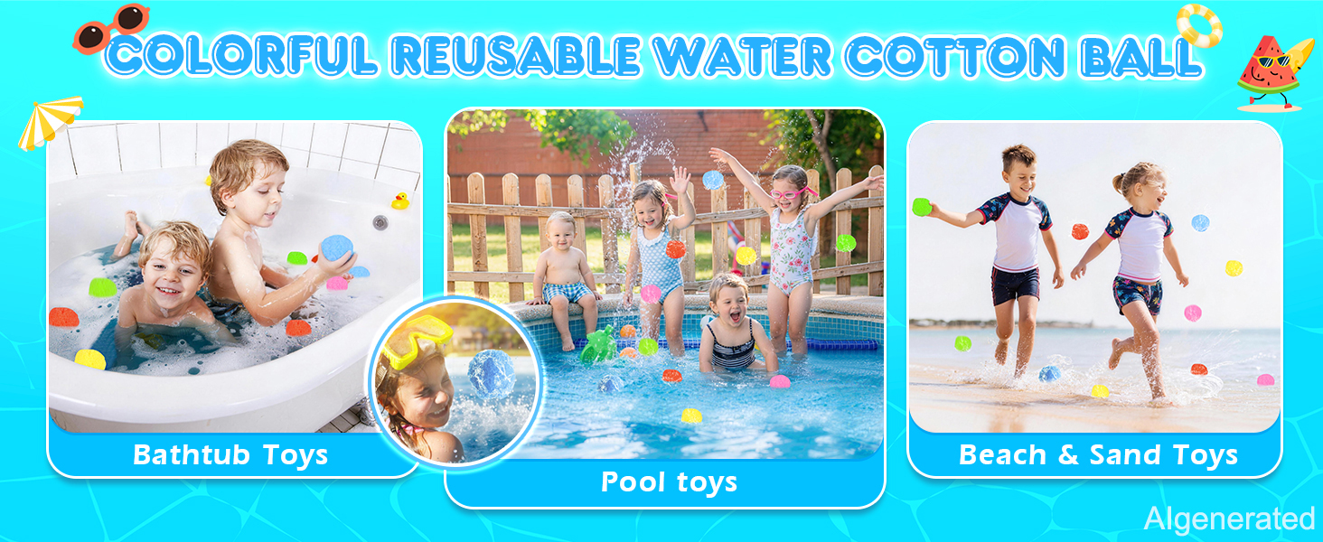 Water Toys with Splash Balls Water Cotton Balls
