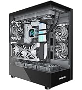 MUSETEX K2 PC Case, Computer Case 360MM RAD Support, Type-C Black ATX Case for PC, Full-View Dual...