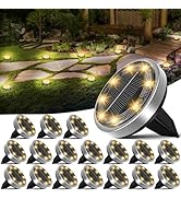 nipify 18 Pack Solar Ground Lights Outdoor, 8 LED Solar Lights Outdoor Waterproof Flat Solar Path...