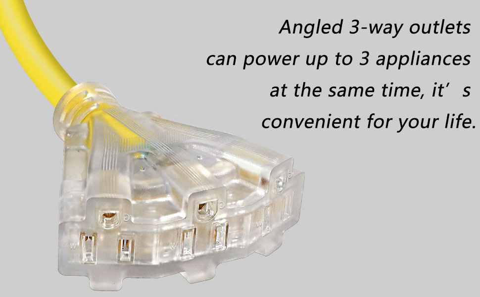 3 outlets 15 amp extension cord