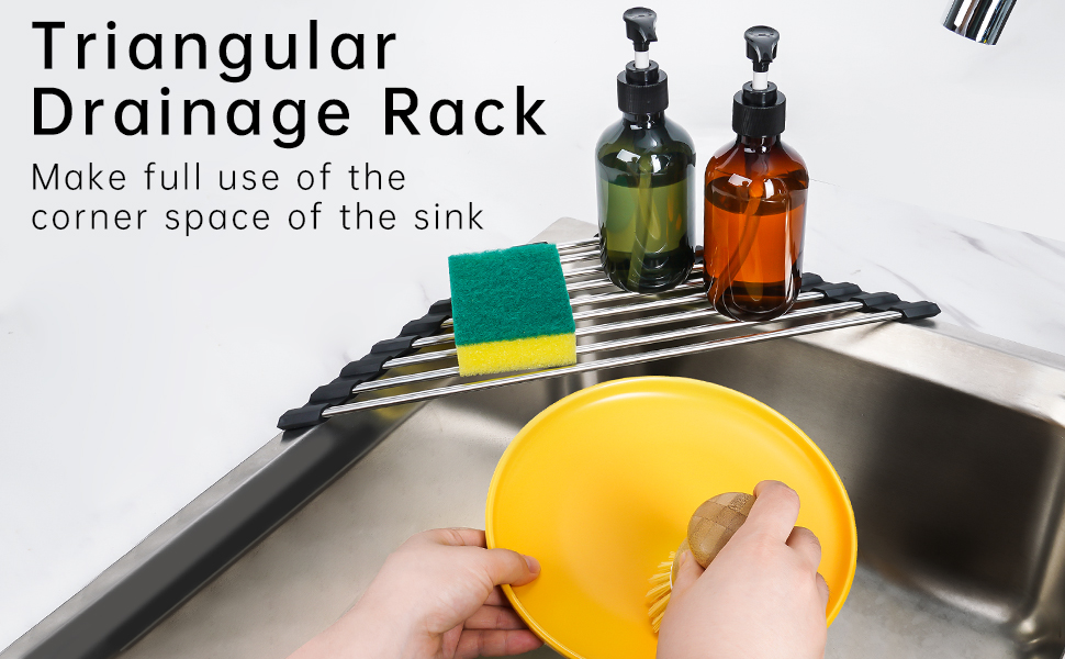 Roll Up Dish Drying Rack, Tomorotec Over The Sink Dish Drying Rack Portable Stainless Steel Rolling 