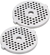 2Pcs Stainless Steel Meat Grinder Plates Discs, Replaceable Meat Grinder Blades Grinding Plate Ro...