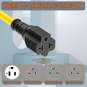 NEMA 10-30P to 5-15R/5-20R/6-15R/6-20R 4 in 1 Adapter