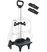 Backpack Trolley with Wheels, 6-Wheels Rolling Dolly Cart for Backpack, Luggage, Travel Hand Truck
