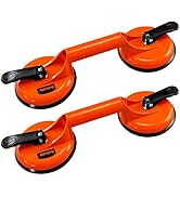 SOLUDE 2 Pack Glass Suction Cups,Aluminium Heavy Duty Vacuum Handle Glass Holder for Lifting Larg...
