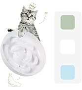 Cat Slow Feeder Bowl Melamine - Pastel Series Slow Feeding Cat Bowl - Cute Maze Cat Food Plate fo...