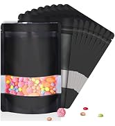 5.5"x7.8" 120pcs Mylar Bags for Food Storage,Smell Proof Bag with Matte Window Resealable Food St...