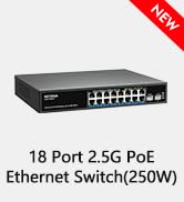 16 Port 2.5G PoE Switch Unmanaged with 16 Port 2.5Gb Base-T PoE+@250W + 2 x 10G SFP+ Uplink, NICG...