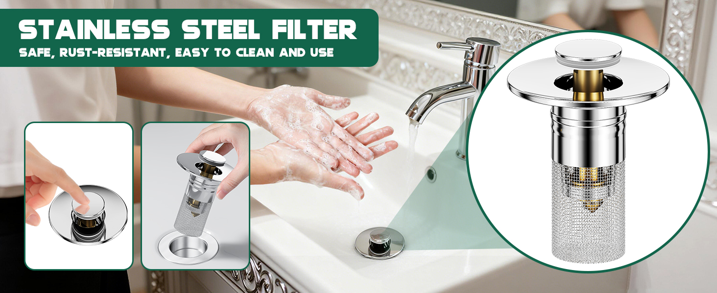 3 in 1 Sink Drain Strainer