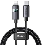 Mcdodo 36W USB C to Lightning Cable with Horizontal LED Display 4ft Length Nylon Braided Lightnin...