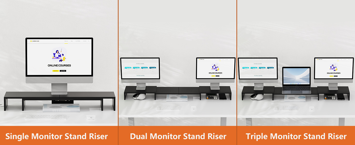 dual monitor stand riser