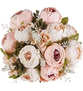 Mkono Peonies Artificial Flowers, 2 Packs 13 Stems Faux Peony Flowers Real Touch Fake Silk Bouque...